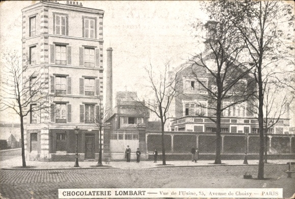 Ansichtkaart Parijs XIII., chocoladefabriek Lombart, Choisy Allee