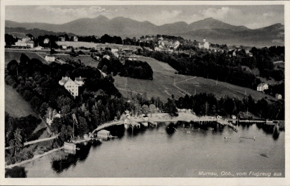 Postcard Murnau am Staffelsee, aerial photograph