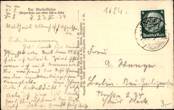 Postcard Altenhof Schorfheide on Werbellinsee, aerial photograph