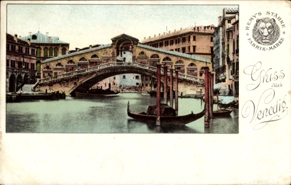 Postcard Venezia Venice Veneto, bridge, boats