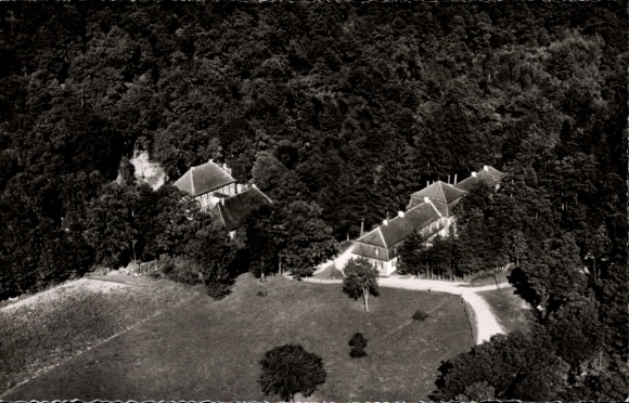 Postcard Wildbad Burgbernheim Middle Franconia Bavaria, aerial photograph