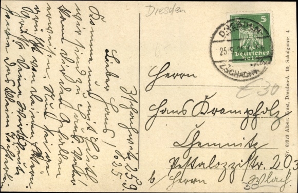 Postcard Dresden Leuben Großzschachwitz, Schallerstraße, Schweizstraße, Reichsstraße