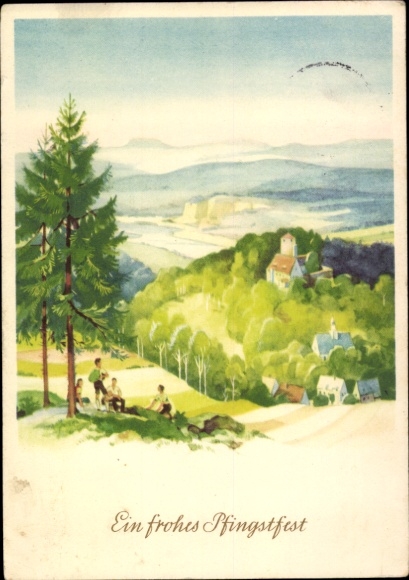 Ak Glückwunsch Pfingsten, Landschaft