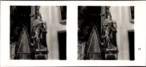Stereo Foto Kostbarkeiten des Barock, Rott am Inn, Altarfigur der hl. Elisabeth