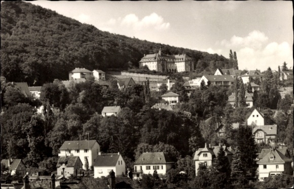 KP Hofheim im Taunus Hessen, piękny krajobraz, domy, wzgórza, zamek w tle