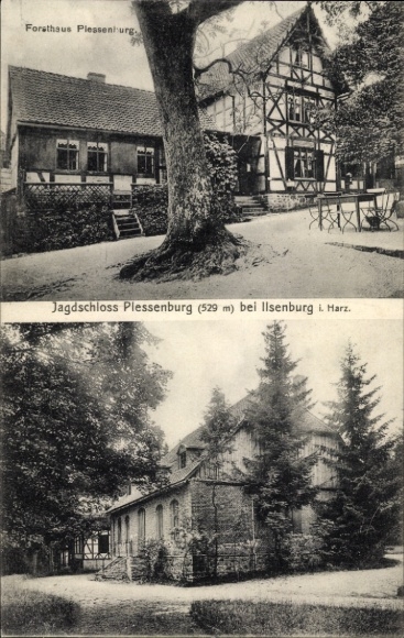 Postcard Ilsenburg in the Harz, Forsthaus Plessenburg, Jagdschloss