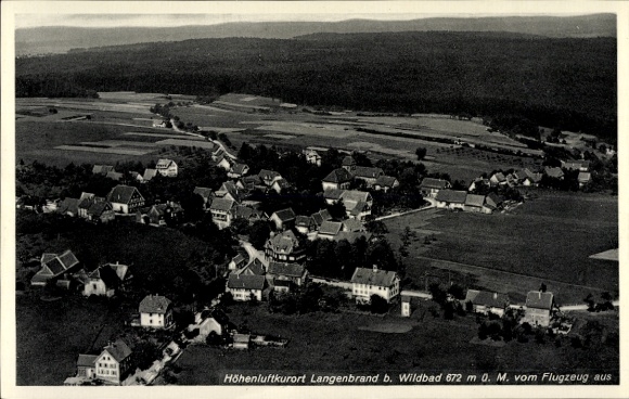 Postcard Langenbrand Schömberg in the Black Forest Württemberg, aerial photograph