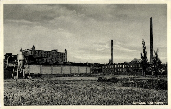 Postcard Sarstedt in Lower Saxony, Voß Werke, factory premises, furnace