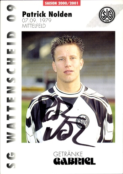 Autograph card footballer Patrick Nolden, SG Wattenscheid 09, autograph