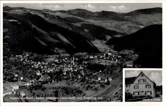 Ak Hausen  Raitbach im Wiesental Baden, Fliegeraufnahme, Gasthaus zur Linde