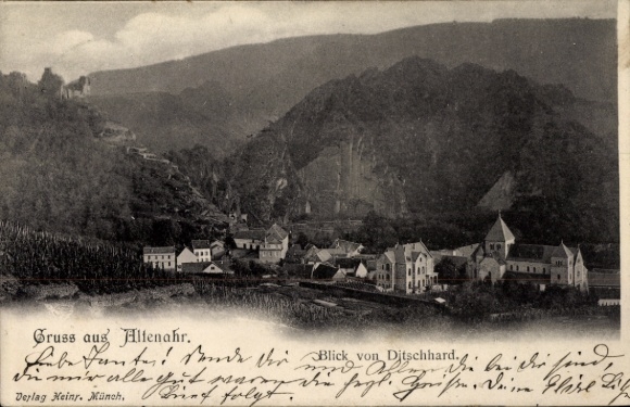 Postcard Altenahr in the Ahr valley, view from Ditscharth