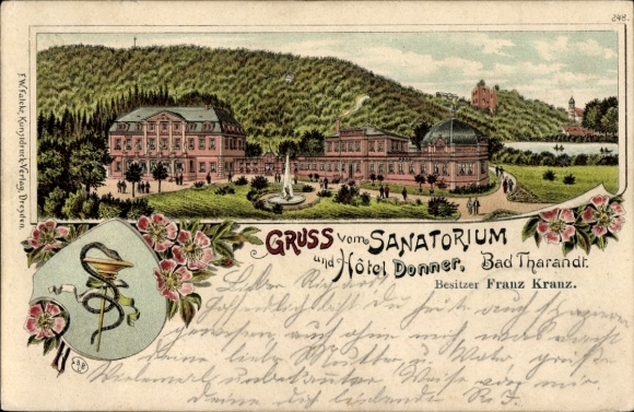 Litho Tharandt im Erzgebirge, Sanatorium, Hotel Donner