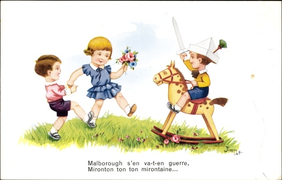 Artist Postcard Patt, Jim, Malborough go to war, Mironton ton ton mirontaine
