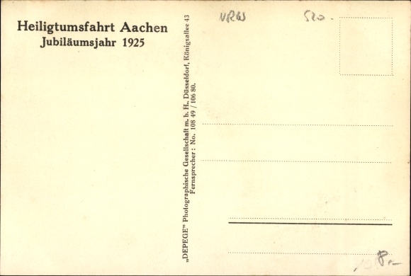 Postcard Aachen in North Rhine-Westphalia, closure of sanctuaries, clergy, anniversary year 1925