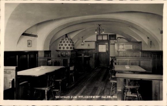 Postcard Salzburg in Austria, Weinhaus zum Pflegerwirt