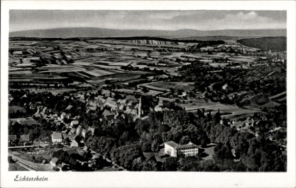 Postcard Eichtersheim in Kraichgau Baden, aerial photograph