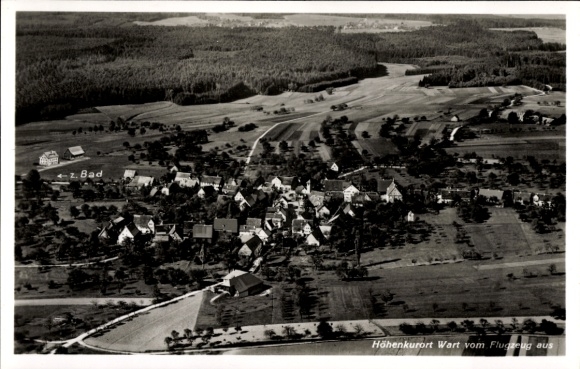 Ak Wart Altensteig im Schwarzwald, Luftaufnahme