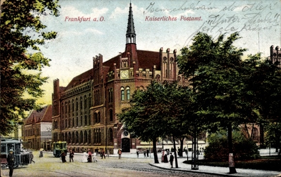 PC Frankfurt an der Oder, street scene, Imperial Post Office