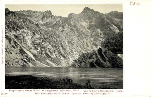 KP Vysoké Tatry Wysokie Tatry Słowacja, krajobraz górski, Tengerszem, Dénes, Czarny Staw, Rysami, morze