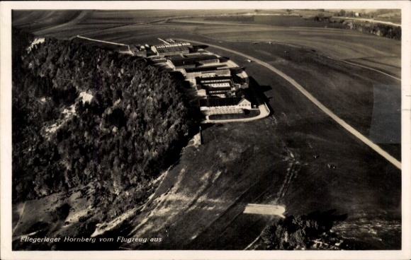 Postcard Schwäbisch Gmünd in Württemberg, Hornberg air camp, aerial photography