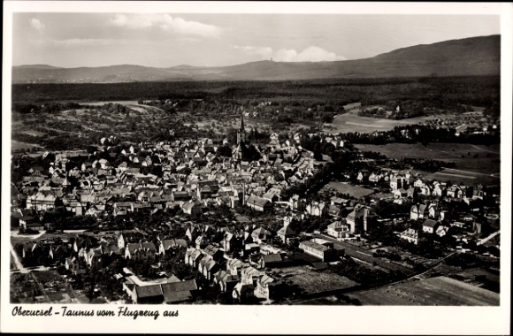 Postcard Oberursel in the Hochtaunuskreis Hessen, aerial photograph