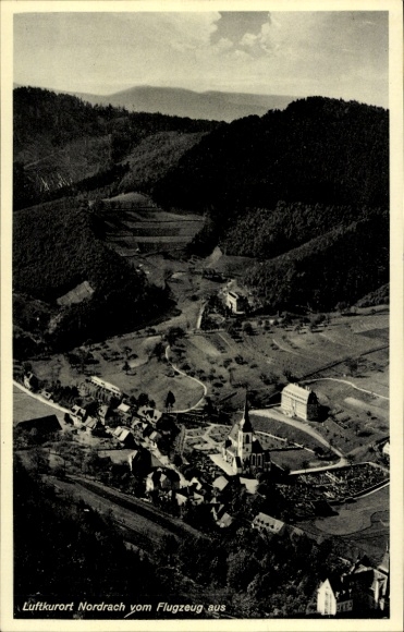 Postcard Nordrach in the Black Forest Baden, aerial photograph