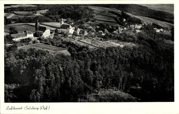 Postcard Sulzbürg Mühlhausen in the Upper Palatinate, aerial photograph