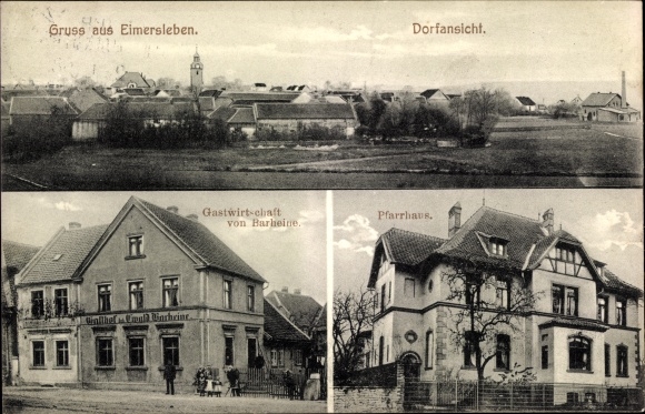 Ak Eimersleben Ingersleben in der Börde, Pfarrhaus, Gastwirtschaft, Totalansicht