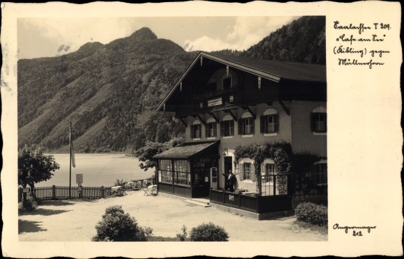 Postcard Kibling Schneizlreuth Bavaria, Saalachsee, Café am See