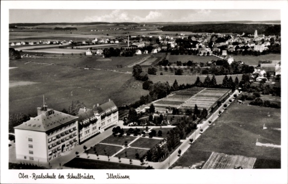 Postcard Illertissen in Swabia, aerial photograph