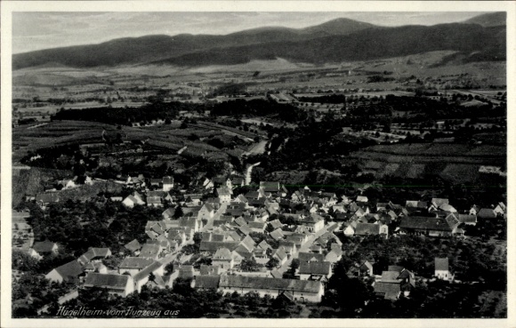 Postcard Hügelheim Müllheim in Baden Markgräflerland, aerial photograph
