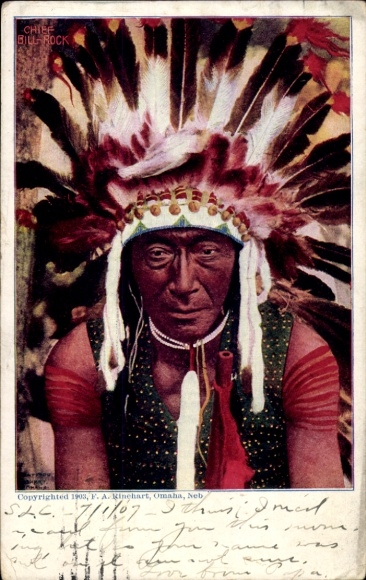 Kunstenaar Ak Chief Bill Rock, Indian Chief