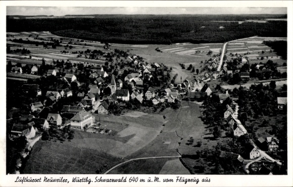 Postcard Neuweiler in the Black Forest, aerial photograph
