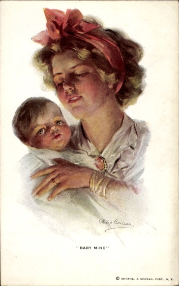 Artist Postcard Boileau, Philip, Baby Mine, Mother with Baby
