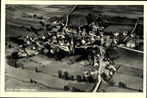 Ak Münchaurach Aurachtal in Midden-Franken, luchtfoto