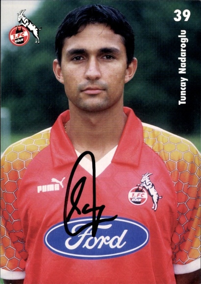 Autogrammkarte Fußballer Tuncay Nadaroglu, 1. FC Köln, Autogramm