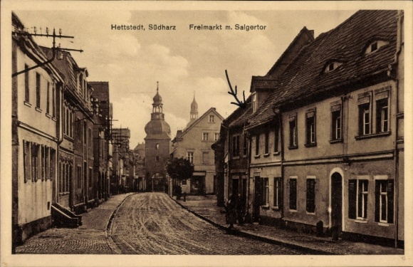 Ak Hettstedt im Südharz, Freimarkt mit Salgertor