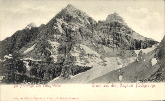 Postcard Hinterstein Bad Hindelang in the Oberallgäu, Hochvogel, Kalter Winkel