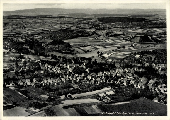 Postcard Michelfeld Angelbachtal Baden Württemberg, aerial photograph