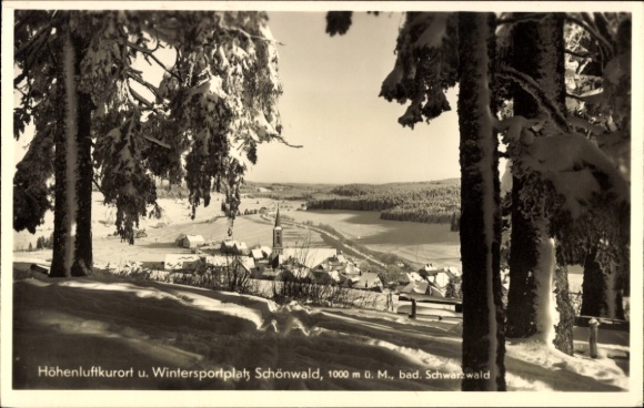 Ak Schönwald im Schwarzwald, Schneelandschaft, Höhenluftkurort  Schwarzwald, Winteransicht