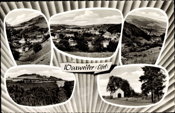 Postcard Waxweiler in the Eifel, town views, chapel