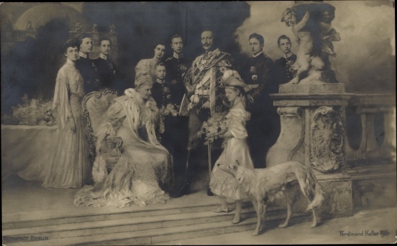 Artist PC Keller, F., Prussian Imperial House, Empress Auguste Viktoria, Kaiser Wilhelm II.