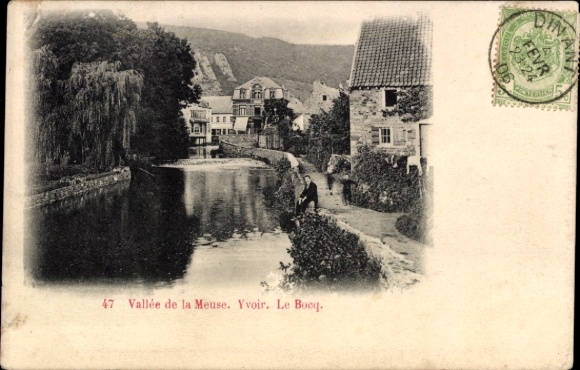 Ak Yvoir sur Meuse Wallonien Namur, Le Bocq, Partie am Wasser