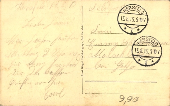 Postcard Bad Hersfeld Hessen, War School