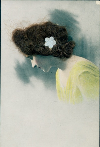 Real hair Postcard portrait of a woman