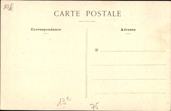 Ansichtkaart Paris XIII., Cour d'Antin, standbeeld van Colbert, tekenschool
