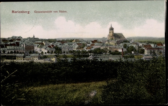 Postcard Marienberg in the Ore Mountains Saxony, general view