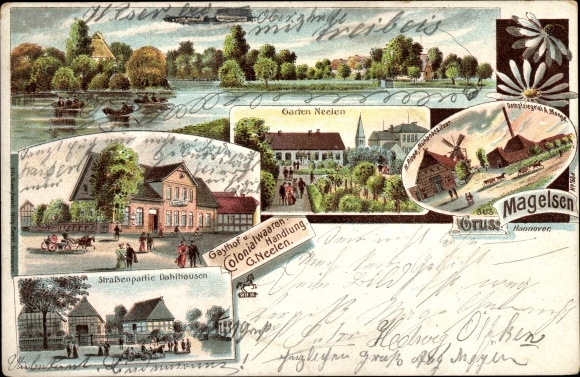Chromo-Litho Magelsen Hilgermissen in Lower Saxony, grocery store, owner G. Neelen, sea area