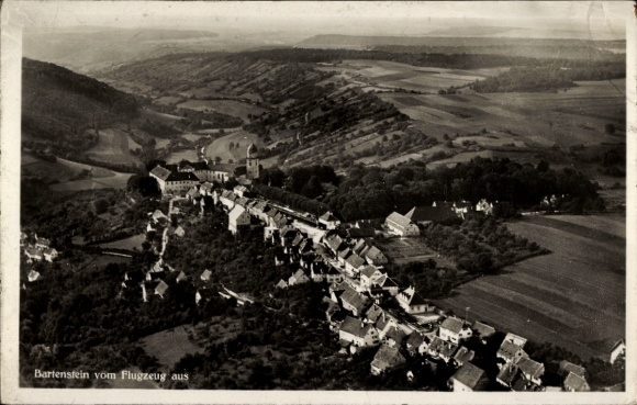 Postcard Bartenstein Schrozberg in Württemberg, aerial photograph