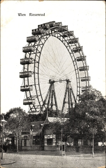 Postcard Vienna 2 Leopoldstadt, Praterstrasse, Ferris wheel